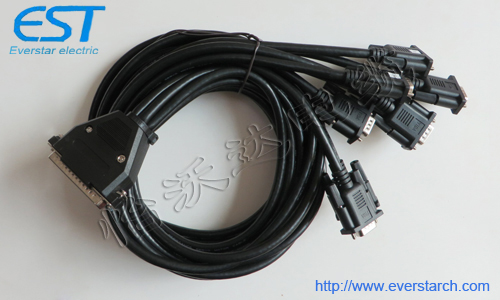 D-SUB接口 DB62P-M/DB9P-M 一拖八 公对公 机器设备连接柔性电缆
